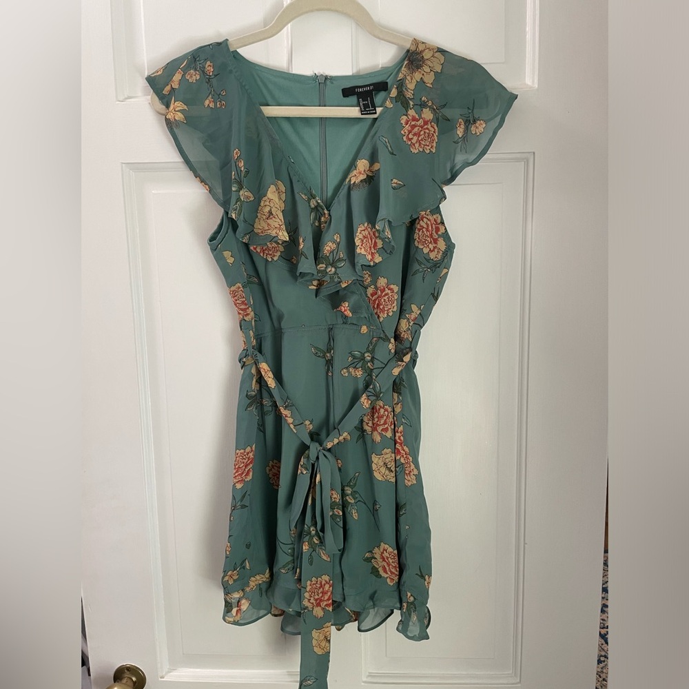 Romper - Green Floral